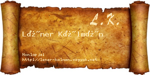 Léner Kálmán névjegykártya