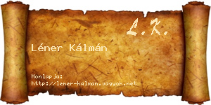 Léner Kálmán névjegykártya