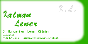 kalman lener business card